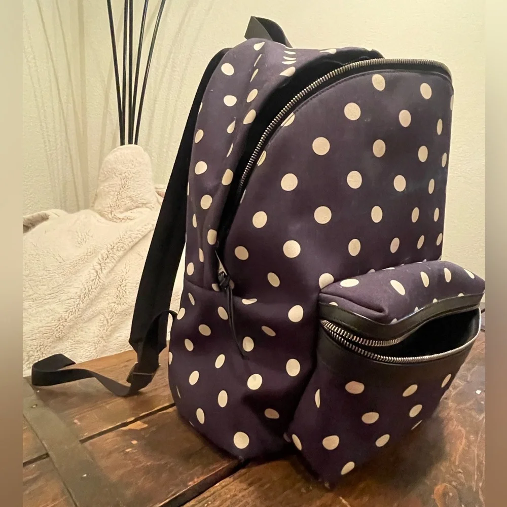 Saint Laurent Navy/White Polka Dot City Backpack - Picture 5 of 6